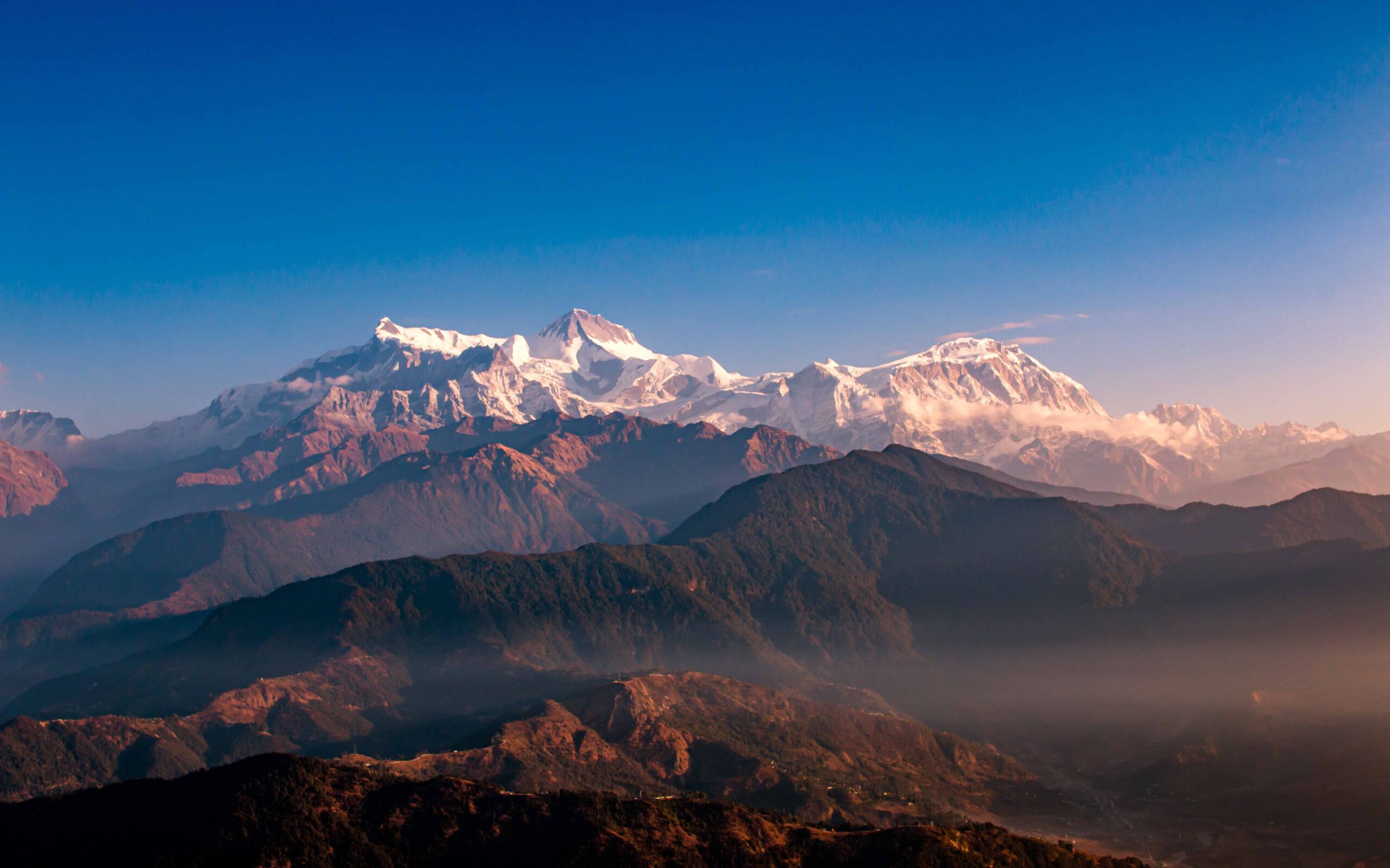 Sunrise over the Annapurna range, Nepal